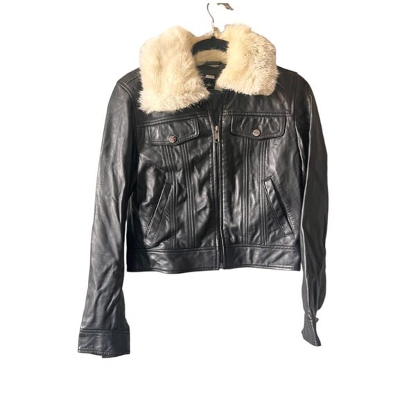 Slate and willow black leather jacket - Picture 3 of 9